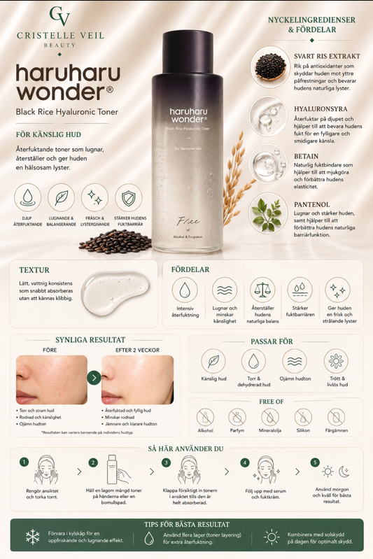 Haruharu Wonder Black Rice Hyaluronic Toner Free of Alcohol & Fragrance