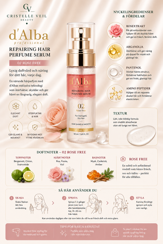 d'Alba Professional Repairing Hair Perfume Serum 02 Rose Free (50ml)