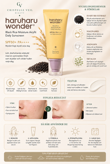 Haruharu Wonder Black Rice Moisture Airyfit Daily Sunscreen SPF50+ PA++++
