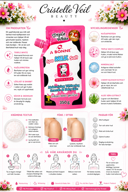 Bonne Spa Milk Salt Body Scrub (Bleker & Jämnar ut huden 350g)
